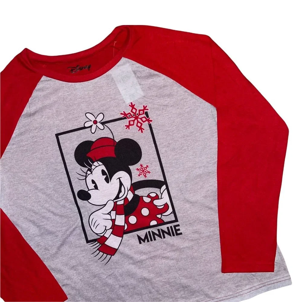 NWT Walt Disney Minnie Mouse Christmas Holiday 2 PC Pajama PJ Set Women's XS - Picture 4 of 7